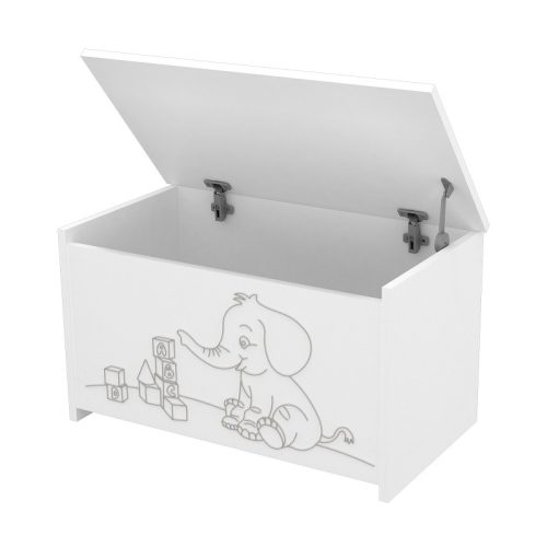 Timba Játéktároló láda – Fehér/Elefánt