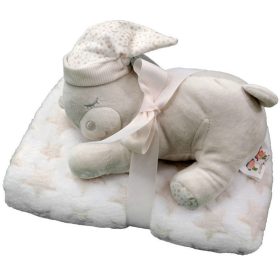   Gamberritos takaró - wellsoft 80x110cm plüss játékkal maci bézs 10162