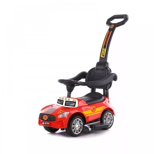 CHIPOLINO FIRE TRUCK BÉBITAXI TOLÓKARRAL - PIROS