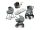 Inglesina Aptica XT Darwin Recline 4v1 kombinált babakocsi Igloo Grey