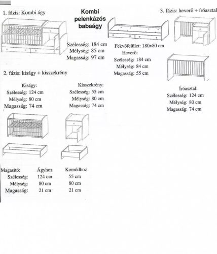 Faktum Makaó kombi pelenkázós babaágy # Natúr / Zsiráf