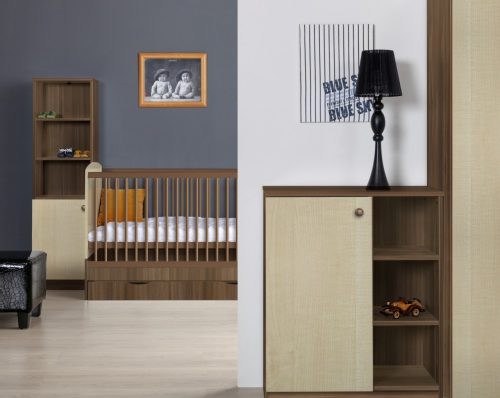 Faktum Makaó kombi pelenkázós babaágy # Natúr / Zsiráf