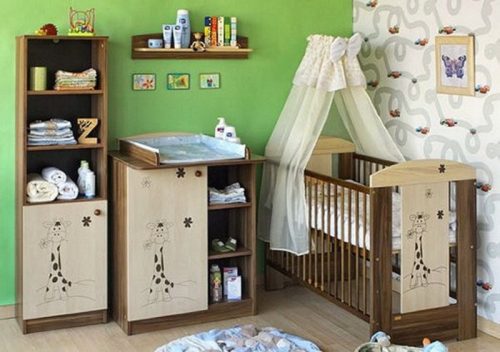 Faktum Makaó kombi pelenkázós babaágy # Natúr / Zsiráf