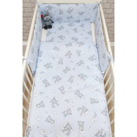   Pihetex Szivárványos maci kék- 3 részes babaágynemű szett (708/K)