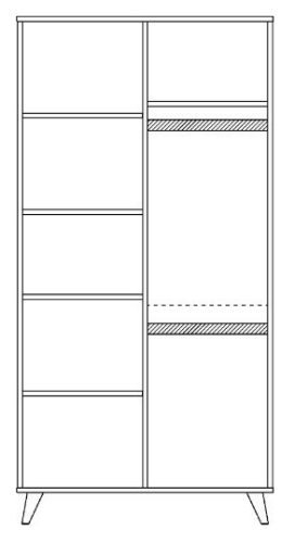 Faktum Colette Antracit 2 osztású szekrény