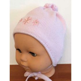   Minimanó téli kötött sapka pamuttal bélelve (36-38) rózsaszín