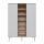 Peak Natural Oak & White 3 osztású szekrény