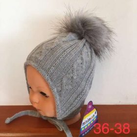 Minimanó téli kötött sapka (36-38) - szürke