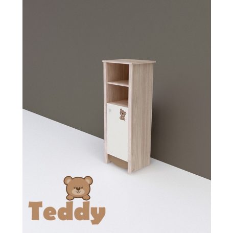 Todi Teddy – keskeny nyitott polcos + 1 ajtós szekrény # 140 cm magas