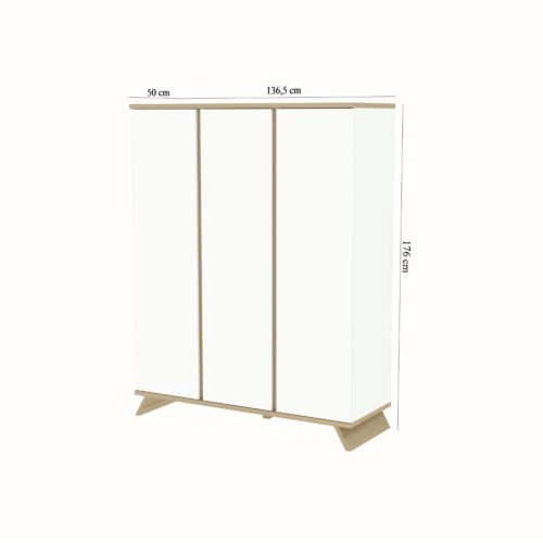 Sienna White 3 osztású szekrény