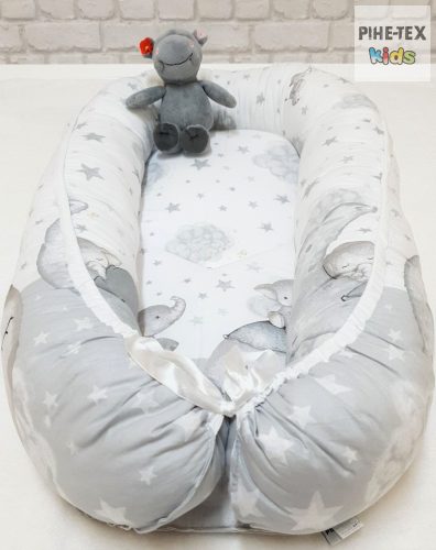 Pihe-Tex Bébi elefánt szürke- babafészek (582/Sz)