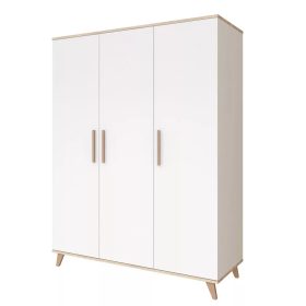 Flip White and Oak 3 osztású szekrény