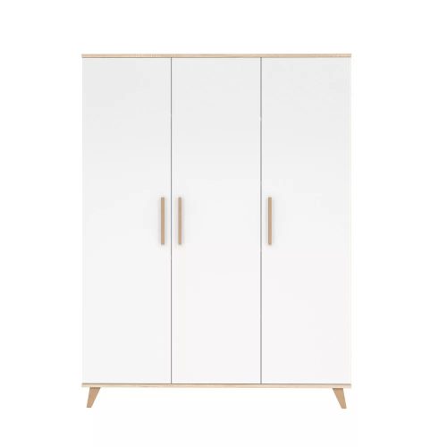Flip White and Oak 3 osztású szekrény