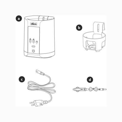 Chicco cumisüveg-melegítő Home-Travel otthonra és autóba adapterrel