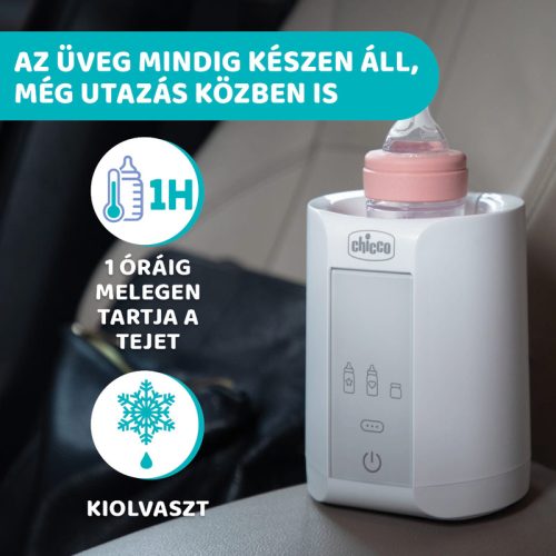 Chicco cumisüveg-melegítő Home-Travel otthonra és autóba adapterrel