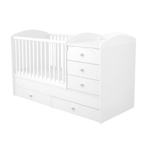 Timba Félix Maxi Kombi 5 fiókos gyermekágy - Fehér