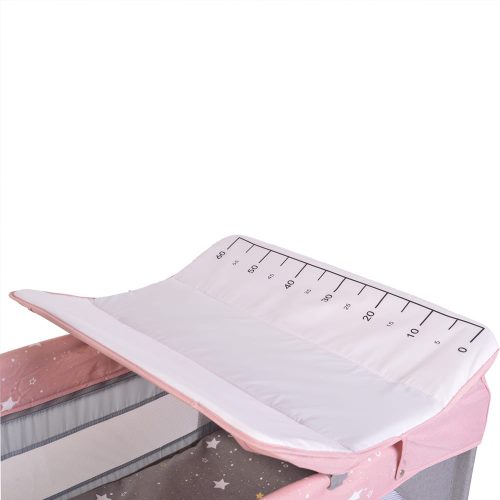 Cangaroo Once upon3 2 szintes utazóágy zenélő játékkal, pelenkázós Pink