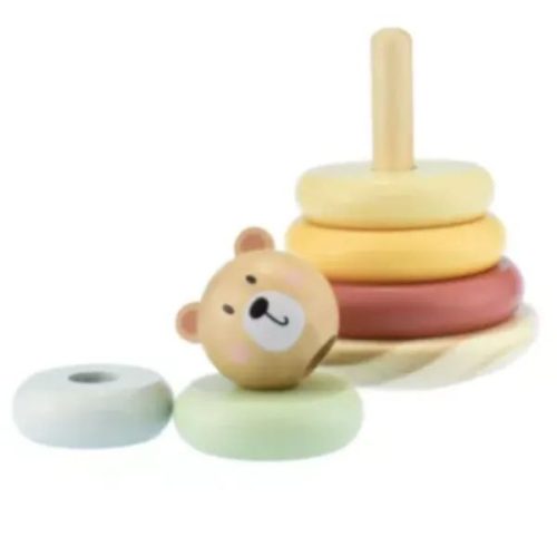 Tooky Toy: Mackó mintás Montessori torony