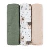 PETITE&MARS Bambusz muszlin 3db-os pelenka szett Moussy Llama Vibes , 68 x 68 cm