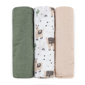   PETITE&MARS Bambusz muszlin 3db-os pelenka szett Moussy Llama Vibes , 68 x 68 cm