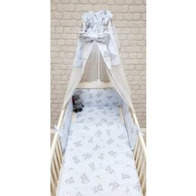   Pihe-Tex 4 részes babaágynemű szett Szivárványos maci kék (708/K)