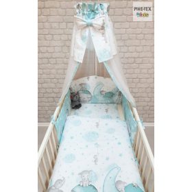   Pihe-Tex 4 részes babaágynemű szett Bébi elefánt, zöld 582/Z
