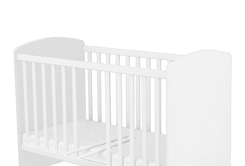 Timba Erik Kiságy zárt végű, ágyneműtartós 60×120 - Ezüst/Fehér