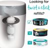 Tommee Tippee pelenkacsomagoló Twist and Click fehér 