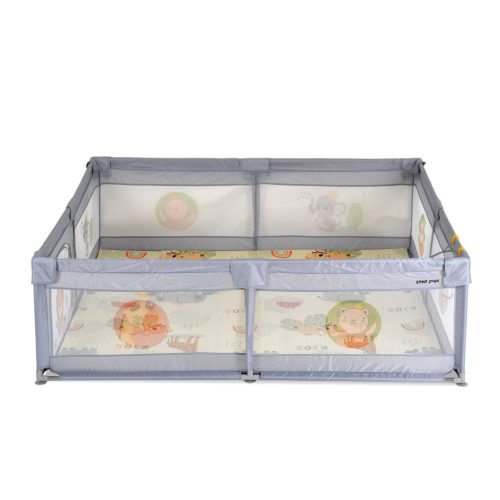 MONI GAMEZONE járóka szőnyeggel, 60 labdával 150x200 SZÜRKE