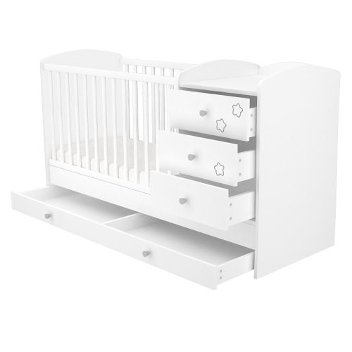 Timba Félix Kombinált 3 fiókos gyermekágy - Fehér