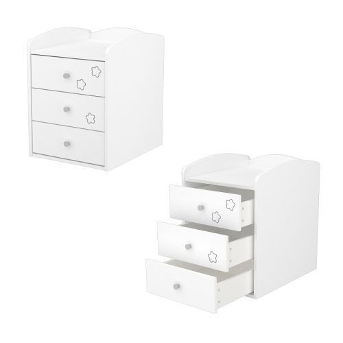 Timba Félix Kombinált 3 fiókos gyermekágy - Fehér