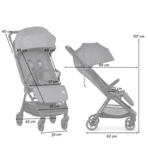 PETITE&MARS Zip sportbabakocsi Grey