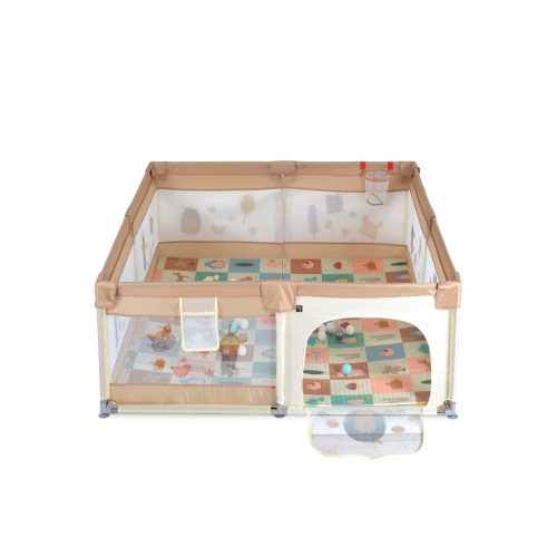 MONI GAMEZONE járóka szőnyeggel, 60 labdával 120x120 BÉZS