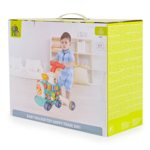 HAPPY TRAIN járássegítő vonat kockákkal formabedobós MENTA