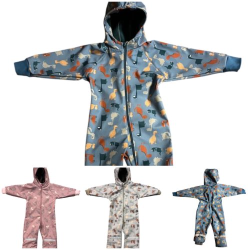 Wikids átmeneti softshell overál 110-116 - Kék dínós