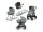 Inglesina Aptica XT Darwin 4v1 kombinált babakocsi  Igloo Grey 
