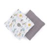 PETITE&MARS Bambusz muszlin 2db-os pelenka szett Misty Grey Planes, 120 x 120 cm