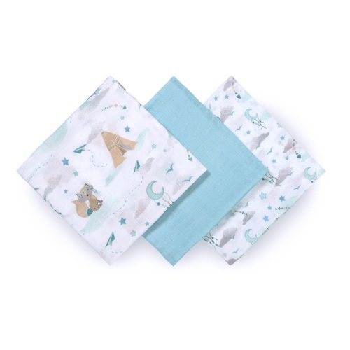 BabyOno textilpelenka színes 3db bambusz világoskék 397/12