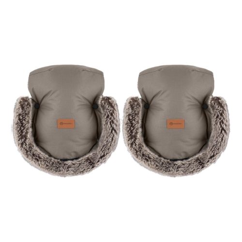 Petite&Mars Furry Kézmelegítő kesztyű babakocsira Mocha Mousse