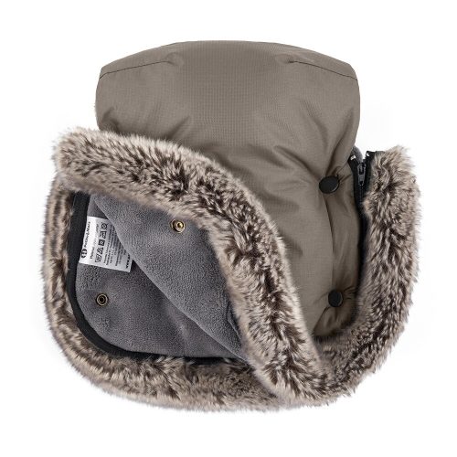 Petite&Mars Furry Kézmelegítő kesztyű babakocsira Mocha Mousse