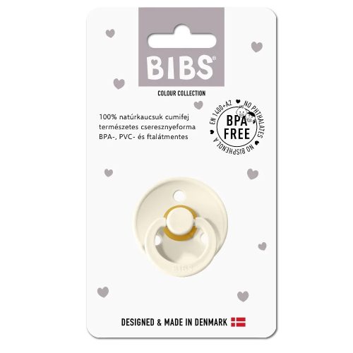 BIBS játszócumi – Colour natúr kaucsuk 0-6 hó krémfehér 1 db