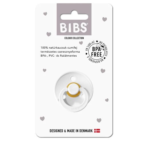 BIBS játszócumi – Colour natúr kaucsuk 0-6 hó hófehér 1 db