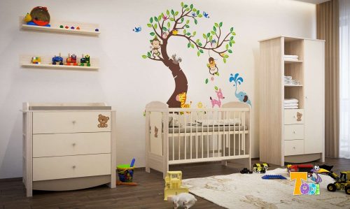 Todi Teddy – keskeny nyitott polcos szekrény # 140 cm magas