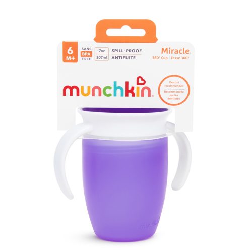 Munchkin itatópohár Miracle Cup 207ml 6hó lila