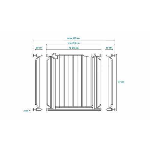 Lionelo ajtórács fém Truus 75-105 cm fehér