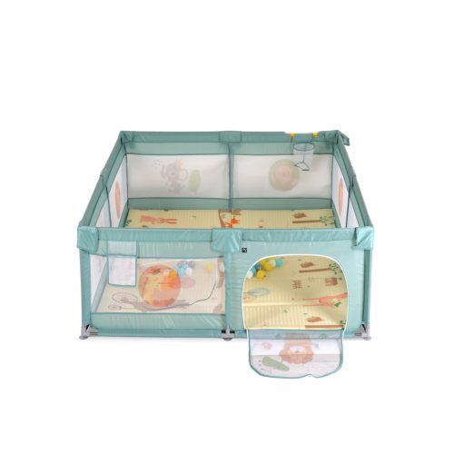 MONI GAMEZONE járóka szőnyeggel, 60 labdával 120x120 MENTA