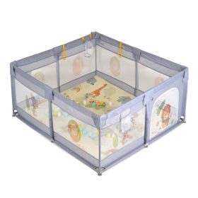   MONI GAMEZONE járóka szőnyeggel, 60 labdával 120x120 SZÜRKE