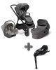 Joie Signature Finiti 3in1 babakocsi Ebony i-Snug 2 hordozóval Pebble + i-Base Encore bázistalp