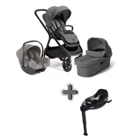   Joie Signature Finiti 3in1 babakocsi Ebony i-Snug 2 hordozóval Pebble + i-Base Encore bázistalp