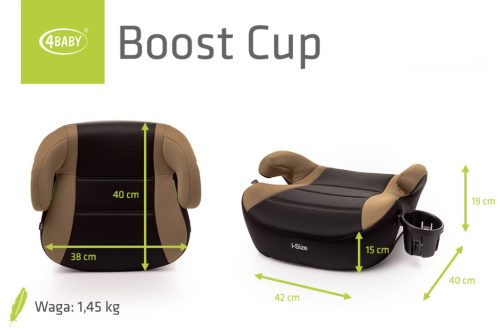4BABY Boost cup I-Size(125-150 cm) autós ülésmagasító -Mokka